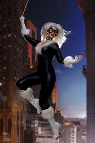 Косплеер показала элегантную Чёрную кошку из Marvel comics