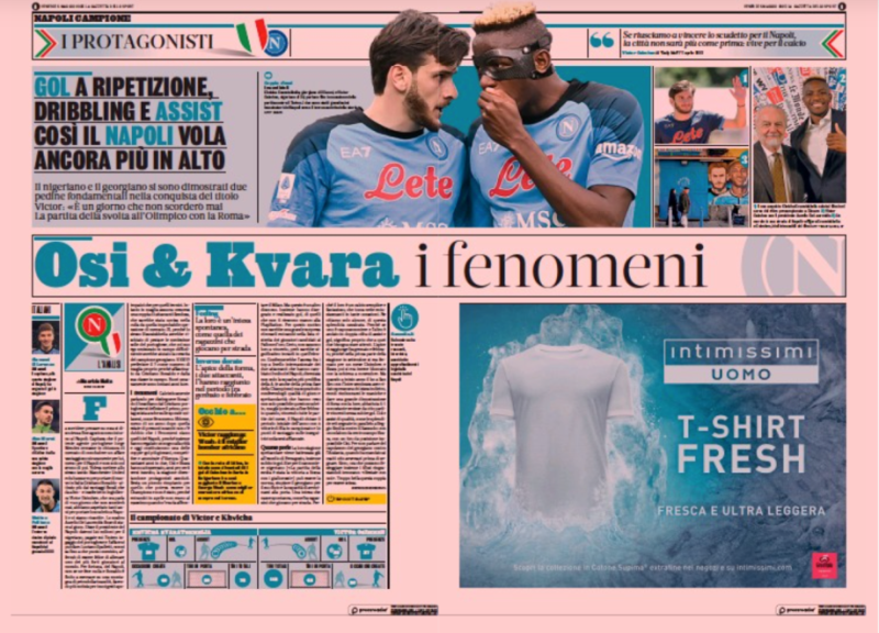 «Квара и Осимхен — манифест нового Неаполя». Италия в восторге от «Наполи»